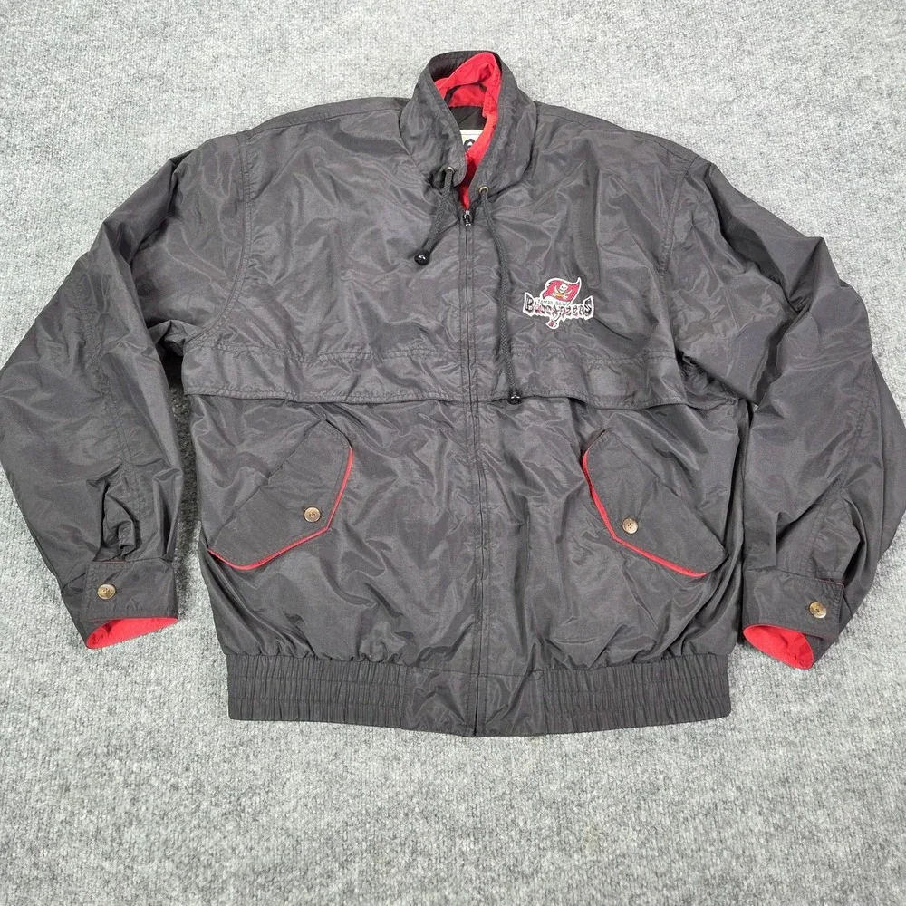 Vintage Tampa Bay Buccaneers Jacket Mens Medium Gray NFL Football Lee Sport